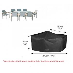 Bosmere Bosmere 6 Seat Rectangular Patio Set Cover Black Polyester D530 