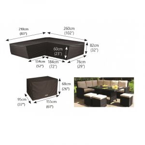 Bosmere M667 - 'L' Shaped Dining Set Cover - Right Side