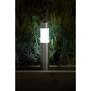 Noma Solar Stainless Steel Bollard Light with White LED with Glass Lens, Medium, 45cm