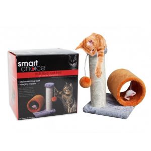 Smart Choice Cat Scratch Post With Play Tunnel
