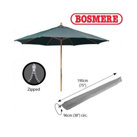 Bosmere U595 - Extra Large Parasol Cover with Zip Grey
