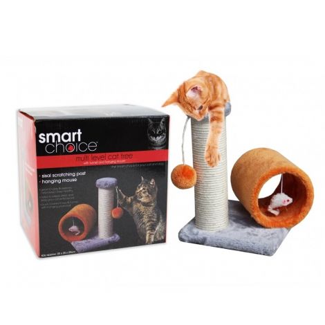 Smart Choice Cat Scratch Post With Play Tunnel