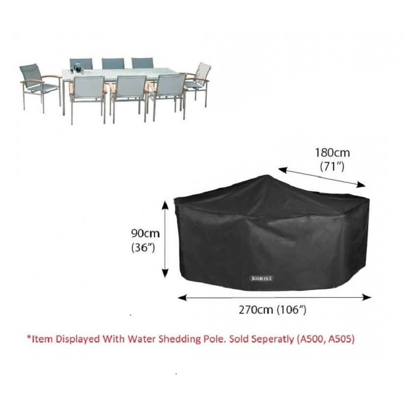 Bosmere D5306 Seat Storm Rectangular Patio Set CoverBlack