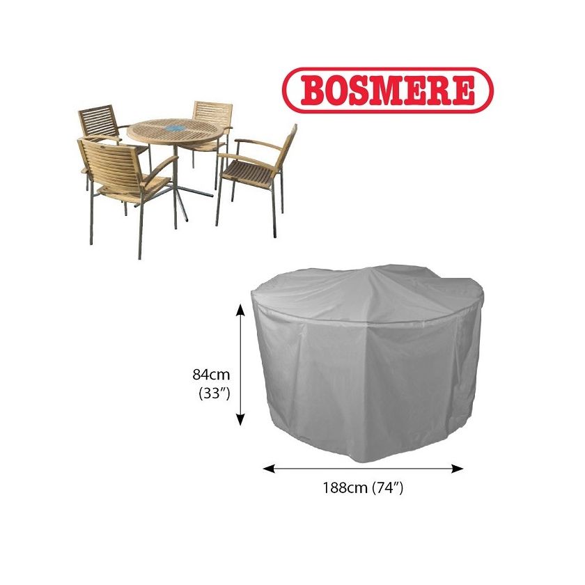 4-6 Seat Grey U520XL Bosmere Bosmere Protector 6000 Circular Table & Chairs Set Cover 