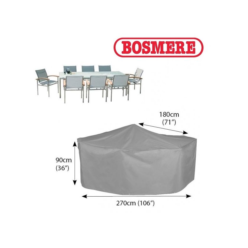 bosmere 6 seater rectangular patio set cover