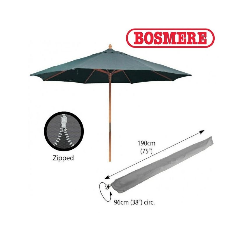 Bosmere U595 Extra Large Parasol Cover with Zip Grey