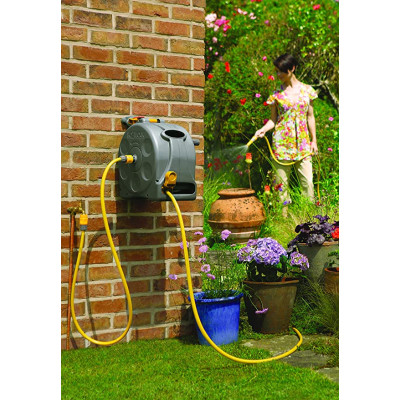 HOZELOCK 2415 COMPACT 2in1 REEL 25M HOSE & FITTINGS Free Standing / Wall Mounted