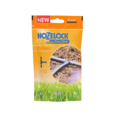 Hozelock 7025 – 4mm T Piece Pack of 10