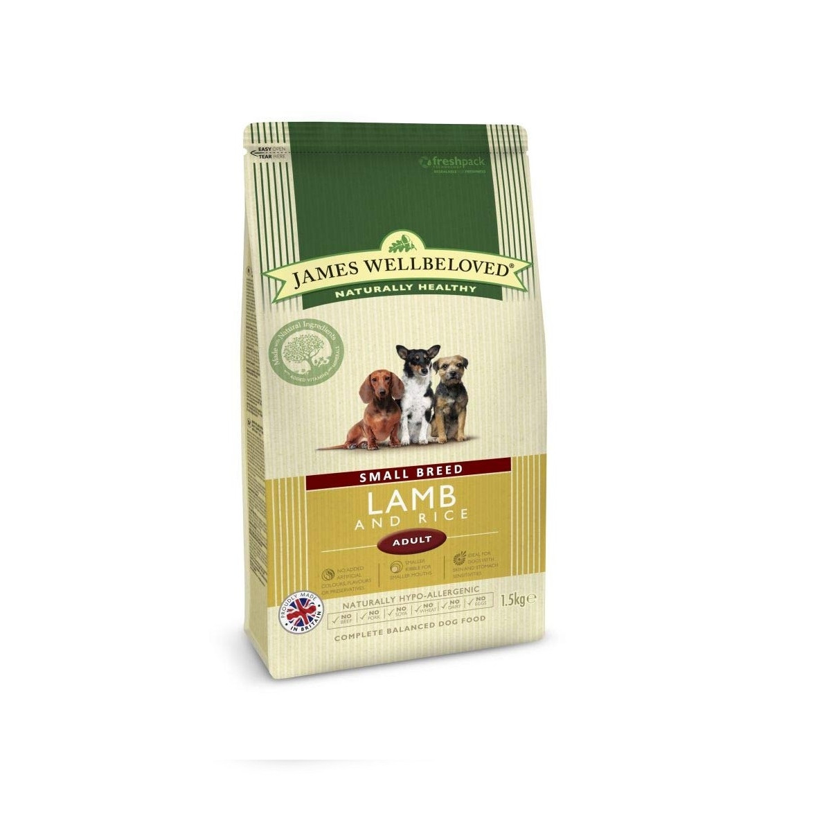 James Wellbeloved Lamb & Rice Small Breed Adult 1.5kg