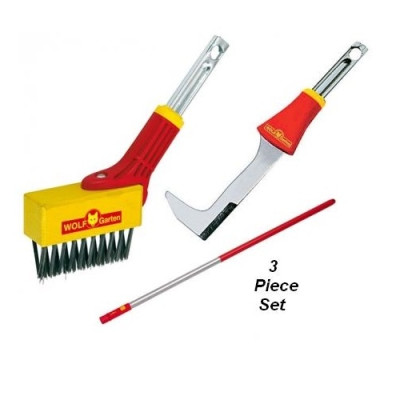Wolf Tools – 1.4 Metre Handle + Weeding Brush + Scraper (ZMI15+FBM+FKM)